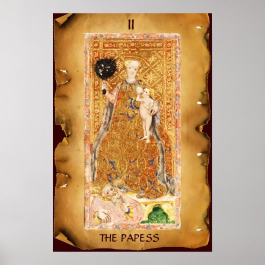 POSTER TAROTES DE RENAISSANCE ANTIQUE 2 / LA PAPIE (Devant)