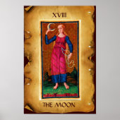 POSTER TAROTS ANCIENS RENAISSANCE 18 / LA LUNE (Devant)