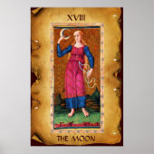 POSTER TAROTS ANCIENS RENAISSANCE 18 / LA LUNE (Devant)