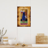 POSTER TAROTS DE RENAISSANCE ANTIQUE 14 / TEMPÉRANCE (Cuisine)