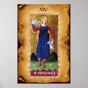 POSTER TAROTS DE RENAISSANCE ANTIQUE 14 / TEMPÉRANCE