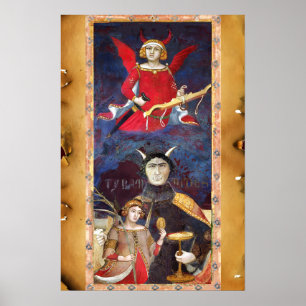 POSTER TAROTS DE RENAISSANCE ANTIQUE 15 / LE DIABLE