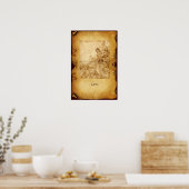 POSTER TAROTS DE RENAISSANCE ANTIQUE / LE CHARIOT (Cuisine)