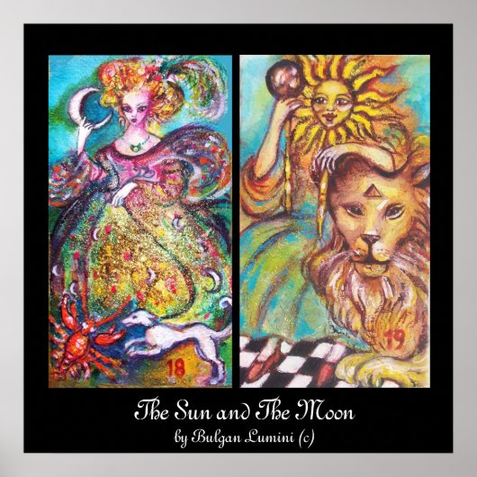 POSTER TAROTS DES OMBRES PERDUES / LE SOLEIL ET LA LUNE (Devant)