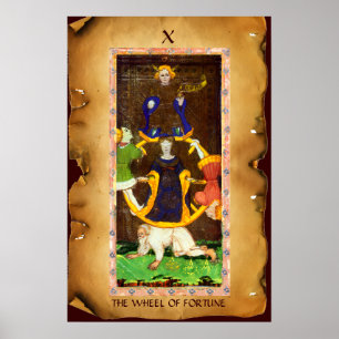 POSTER TAROTS RENAISSANCE ANTIQUES 10/LA ROUE DE LA FORTU