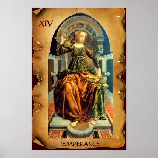 POSTER TAROTS RENAISSANCE ANTIQUES 14 / TEMPÉRANCE (Devant)