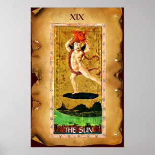 POSTER TAROTS RENAISSANCE ANTIQUES 19  / LE SOLEIL