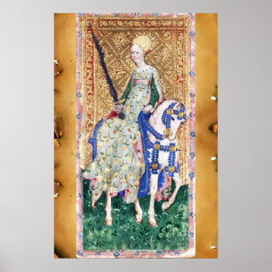 POSTER TAROTS RENAISSANCE ANTIQUES /DAME D'ÉPÉE