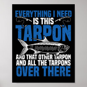 Poster Tarpon Pêche Spot Rod Et Reel Combo Poisson Tarpon