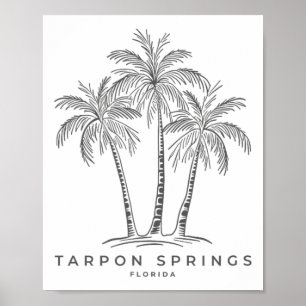 Poster Tarpon Springs Floride Fl Vacances à la Plage Palm