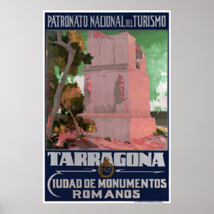 Poster Tarragona Vintage Reis teruggezet