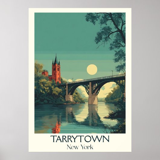 Poster Tarrytown New York Vintage Bridge (Devant)
