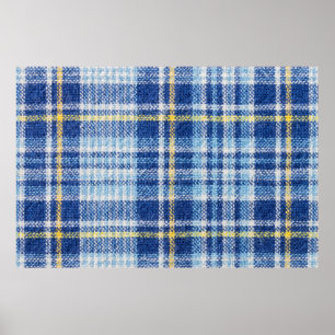 Poster Tartan bleu et jaune ou arrière - plan plaid pour