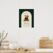 Poster Tartan Check Teddy Bear Baby Shower Welcome (Cuisine)