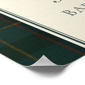 Poster Tartan Check Teddy Bear Baby Shower Welcome (Coin)