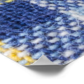 Poster Tartan jaune bleu : Plaid tendance (Coin)