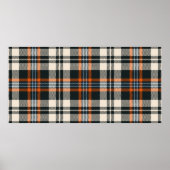 Poster Tartan plaid automne motif en noir, orange, bleu (Devant)