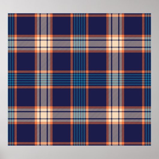 Poster Tartan plaid, texture marine colorée. (Devant)
