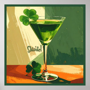 Poster Tarte de Martini Shamrock Moderne du Milieu du Siè