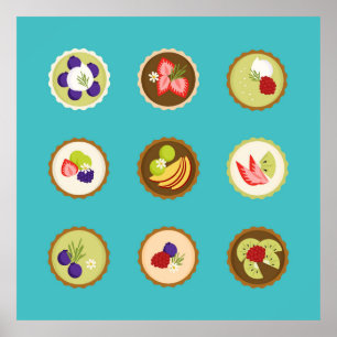 Poster Tartes aux fruits