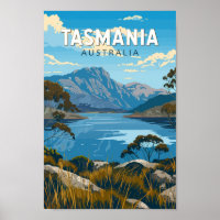 Tasmanie Australie Travel Art Vintage