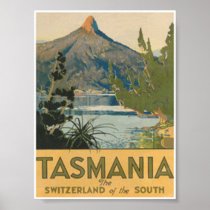 Poster Tasmanie, Suisse du Vintage voyage du Sud