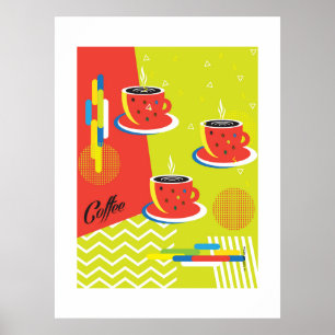 Poster Tasse à café abstraite Art contemporain tendance