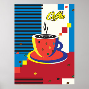 Poster Tasse à café abstraite Art contemporain tendance