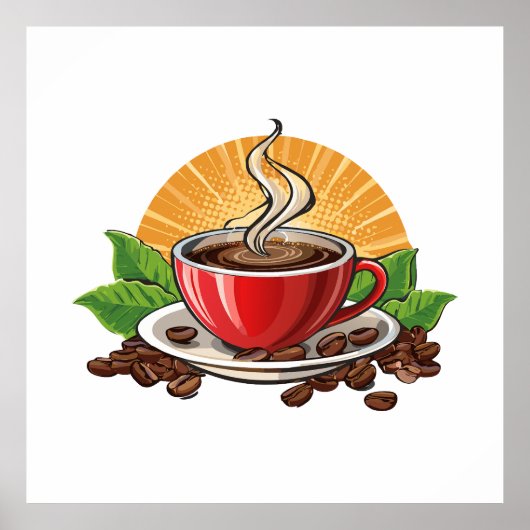 Poster Tasse à café rouge (Devant)