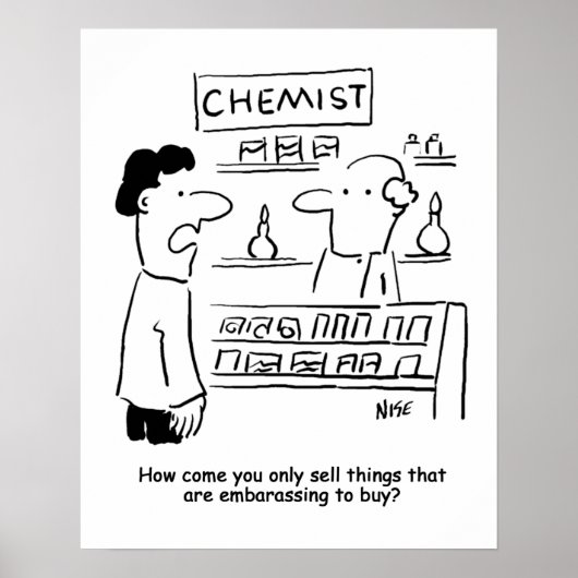 Poster Tasse Chemist ne vend que des produits embarrassan (Devant)