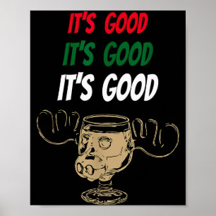 Poster Tasse de bon orignal de Noël drôle de lait de poul