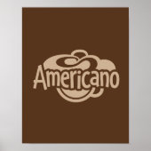 Poster Tasse de café Americano Art typographique Rétro ca (Devant)