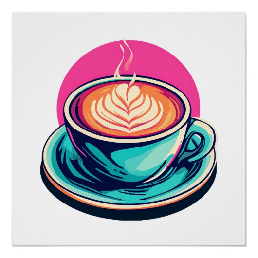 Poster Tasse de café cappuccino (Devant)