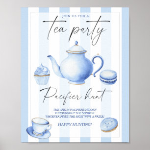 Poster Tasse de thé Jeu de baby shower - chasse à la téti