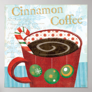 Poster Tasse de vacances avec du café de cannelle