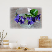 Poster tasse de violettes (Cuisine)