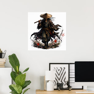 Poster Tasse Mystique Ronin Errant Guerrier Samouraï en