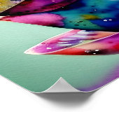 Poster Tasses à thé éclaboussées d'aquarelle (Coin)