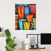 Poster Tasses souriantes Personality Plus (Bureau à domicile)