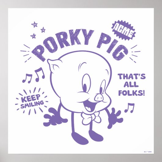 Poster Tasty Retro Porky Pig (Devant)