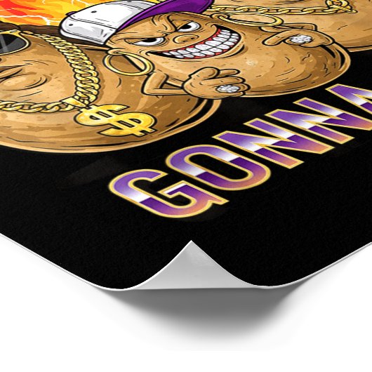 Poster Taters Gonna Tate Funny Tato Gangster Spud Lover B (Coin)