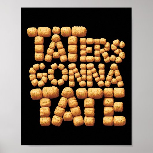 Poster Taters Va Tate Funny Potato Tater Tot Foodie (Devant)