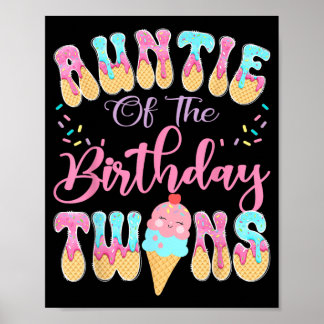 Poster Tatie des jumeaux de l'anniversaire Dégoulinade de