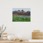Poster Tatoosh Range et fleurs sauvages | Mt. Rainier (Cuisine)
