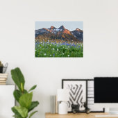 Poster Tatoosh Range et fleurs sauvages | Mt. Rainier (Bureau à domicile)