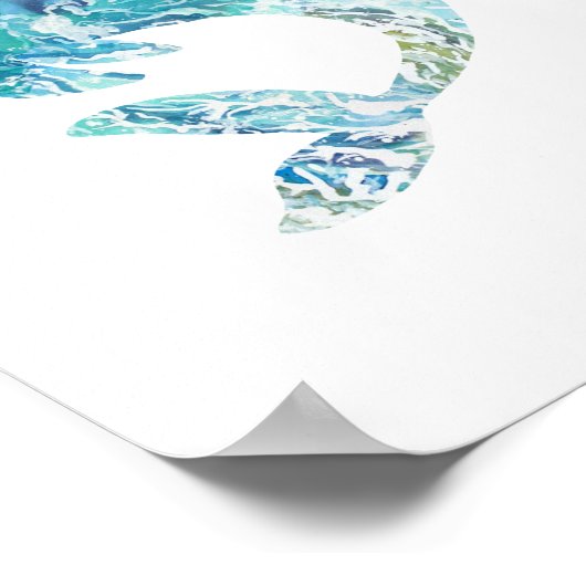 Poster Tatouage à l'orca avec vagues océaniques (Coin)