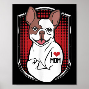 Poster Tatouage de chien mignon J'aime maman