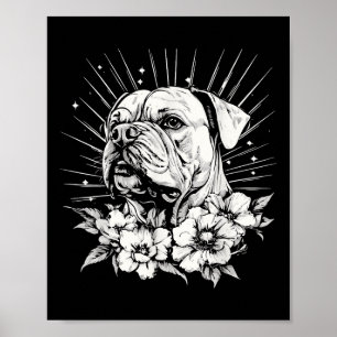 Poster Tatouage de style rétro Amoureux des chiens Bulldo