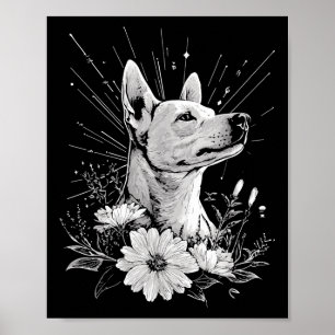 Poster Tatouage de style rétro Amoureux des chiens canadi