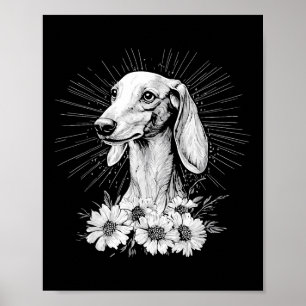 Poster Tatouage de style rétro Amoureux des chiens Saluki